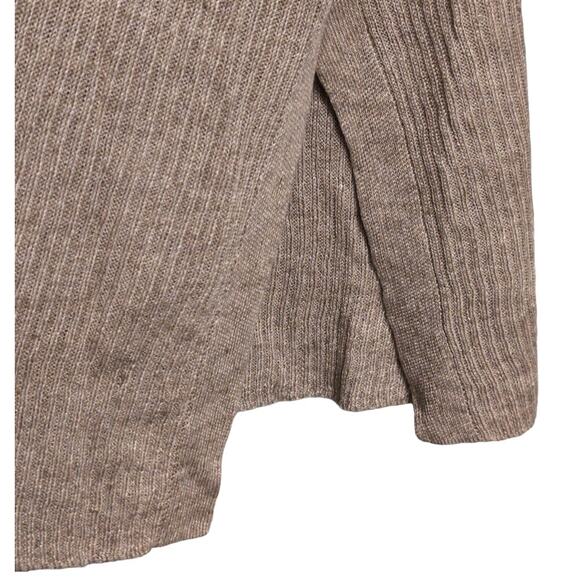 Eileen Fisher Round Neck Pullover Sweater Organic Linen Khaki Ribbed Size M New - Picture 4 of 11